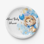 Niedlich Lion Baby Dusche Pappteller (Vorderseite)