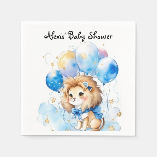 Niedlich Lion Baby Dusche Serviette (Vorderseite)