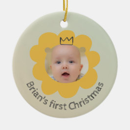 Niedlich Lion Baby Picture Individuelle Name Keramik Ornament