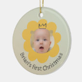 Niedlich Lion Baby Picture Individuelle Name Keramik Ornament (Links)