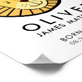 Niedlich Lion Birth Stats Poster (Ecke)