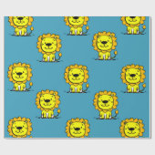 Niedlich Lion Blue Geschenkpapier (Flach)