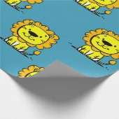 Niedlich Lion Blue Geschenkpapier (Ecke)