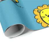 Niedlich Lion Blue Geschenkpapier (Rolleneckpunkt)