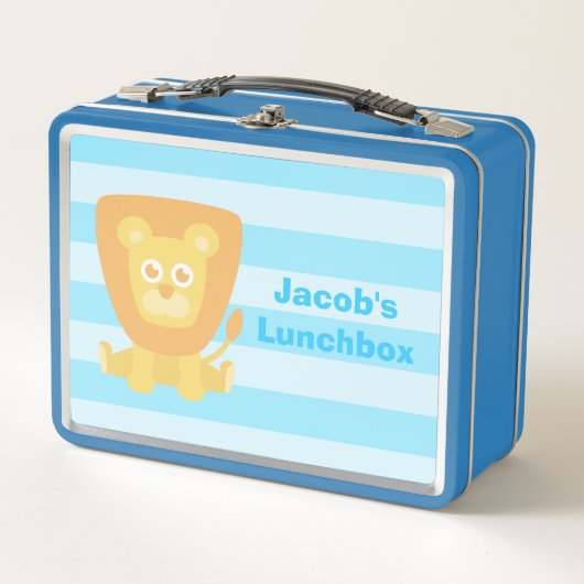 Niedlich Lion Boy Personalisiert Lunch Box (Vorderseite)