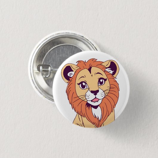 Niedlich Lion Cub Button (Vorne & Hinten)