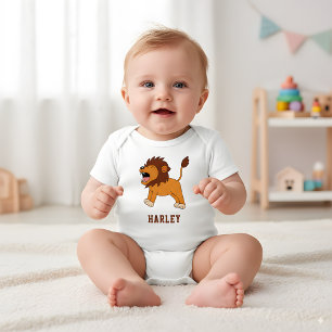 Niedlich Lion Einzigartiger Junge Personalisierter Baby Strampler