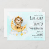 Niedlich Lion Fishing Wasserfarbe Kinderdusche Einladungspostkarte (Vorne/Hinten)