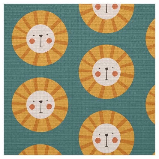 Niedlich Lion Green Kinderzimmer Stoff (Muster)