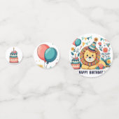 Niedlich Lion Happy Birthday Party Hat Confetti Konfetti (Vorderseiten)
