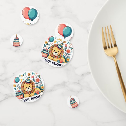 Niedlich Lion Happy Birthday Party Hat Confetti Konfetti (Gruppe)