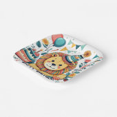 Niedlich Lion Happy Birthday Party Hat Pappteller (Gewinkelt)