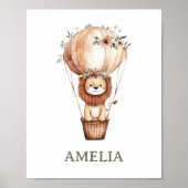 Niedlich Lion Hot Air Ballon Boho Baby Kinderzimme Poster (Vorne)