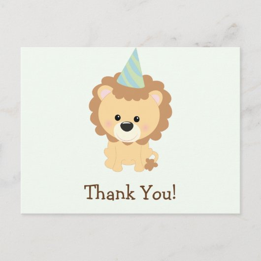 Niedlich Lion Jungle Animal Vielen Dank Postkarte (Vorderseite)