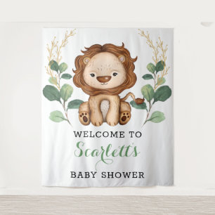 Niedlich Lion Jungle King Greenery Baby Dusche Wil Wandteppich