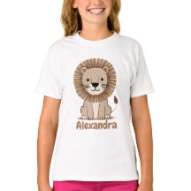 Niedlich Lion Kids Girls Name personalisierbar