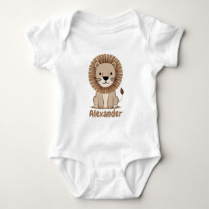 Niedlich Lion Kids Name personalisierbar Baby Strampler