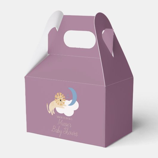Niedlich Lion Moon Cloud Baby Dusche Danke Geschenkschachtel (Vorderseite)