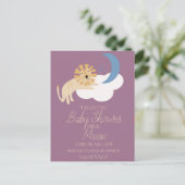 Niedlich Lion Moon Cloud Baby Dusche Einladung Pos Postkarte (Stehend Vorderseite)