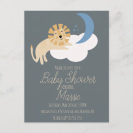Niedlich Lion Moon Cloud Baby Dusche Einladung Postkarte
