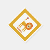 Niedlich Lion Personalisiert Serviette (Ecke)