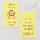 Niedlich Lion Playdate Telefonnummerkarte (Vorne/Hinten)