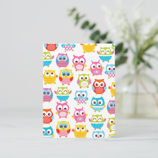 Niedlich Litte Owls Postkarte (Stehend Vorderseite)