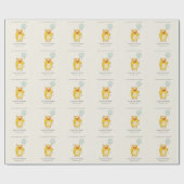 Niedlich Little Aqua Yellow Happy Monster Babydusc Geschenkpapier (Flach)