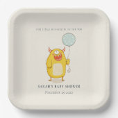 Niedlich Little Aqua Yellow Monster Kinderdusche l Pappteller (Vorderseite)