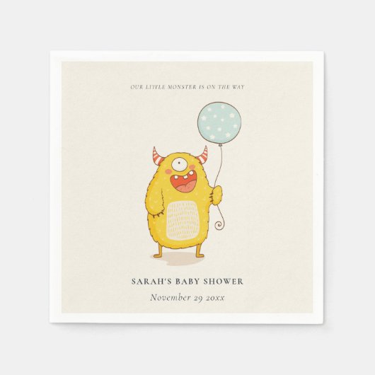 Niedlich Little Aqua Yellow Monster Kinderdusche l Serviette (Vorderseite)