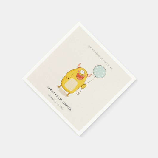 Niedlich Little Aqua Yellow Monster Kinderdusche l Serviette (Ecke)