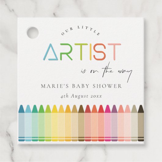 Niedlich Little Artist Crayon Fun Rainbow Baby Dus Geschenkanhänger (Vorderseite)