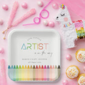 Niedlich Little Artist Crayon Fun Rainbow Baby Dus Pappteller (Party)