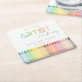 Niedlich Little Artist Crayon Fun Rainbow Baby Dus Rechteckiger Pappuntersetzer (angewinkelt)