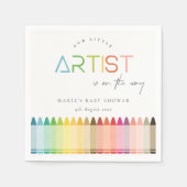 Niedlich Little Artist Crayon Fun Rainbow Baby Dus Serviette (Vorderseite)