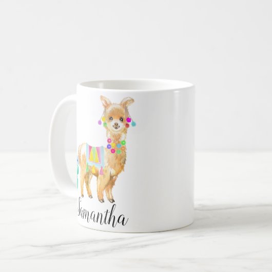 Niedlich Little Baby Llama Personalisiert Kaffeetasse (Vorderseite Links)