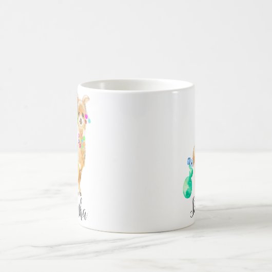 Niedlich Little Baby Llama Personalisiert Kaffeetasse (Mittel)