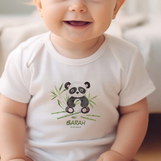 Niedlich Little Baby Panda Personalisiert Baby Strampler