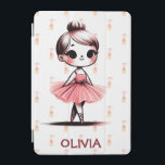 Niedlich Little Ballerina Girl iPad Mini Hülle<br><div class="desc">Dieses personalisierte iPad Cover ist mit einem niedlichen kleinen kawaii rosa Ballerina Mädchen mit Ballettschuhen im Hintergrund ausgestattet.</div>