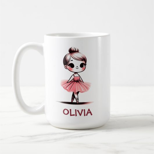 Niedlich Little Ballerina Girl Kaffeetasse (Links)