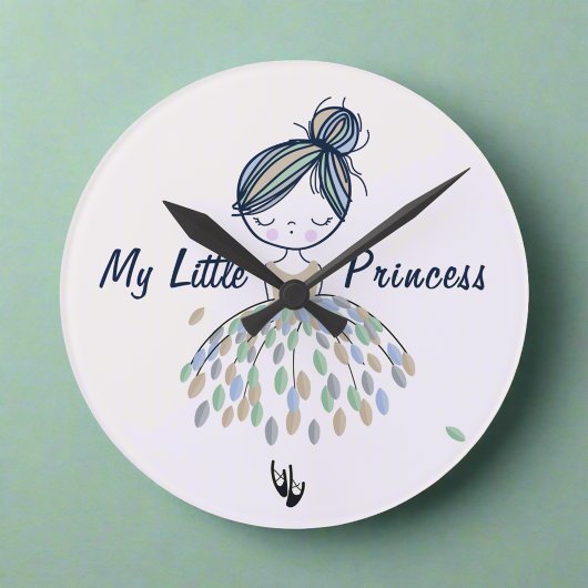 Niedlich Little Ballerina Princess Kinderzimmer Gi Runde Wanduhr
