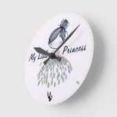 Niedlich Little Ballerina Princess Kinderzimmer Gi Runde Wanduhr (Winkel)