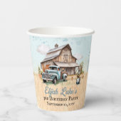 Niedlich Little Bauer 3. Geburtstag Party Pappbecher (Rückseite)