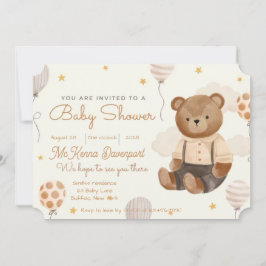 Niedlich Little Bear Boy Baby Dusche Einladung