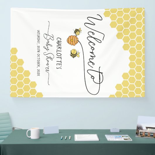 Niedlich Little Bees Honeycomb Babydusche Banner (Messe)