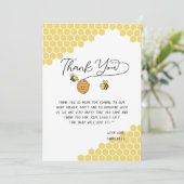 Niedlich Little Bees Honeycomb Babydusche Dankeskarte (Stehend Vorderseite)