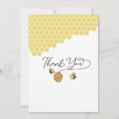 Niedlich Little Bees Honeycomb Babydusche Dankeskarte (Rückseite)