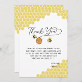 Niedlich Little Bees Honeycomb Babydusche Dankeskarte (Vorne/Hinten)