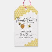 Niedlich Little Bees Honeycomb Babydusche Geschenkanhänger (Rückseite)