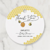 Niedlich Little Bees Honeycomb Babydusche Geschenkanhänger (Rückseite)